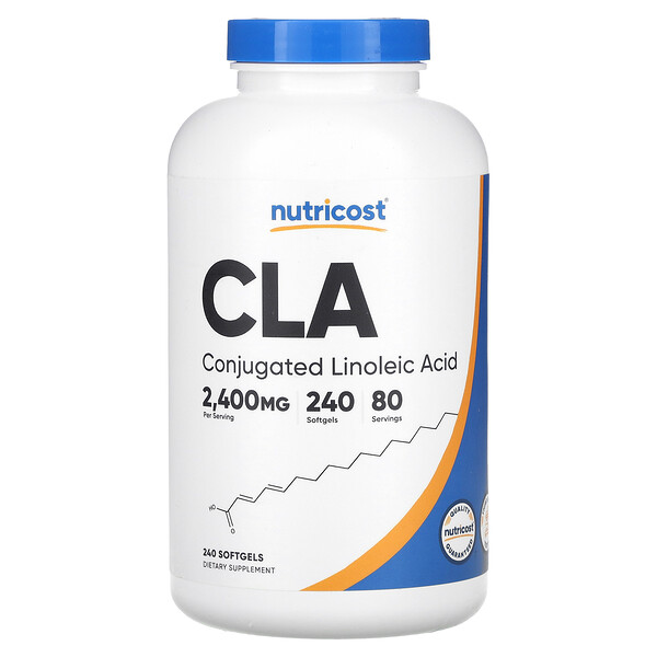 CLA, 2400 мг, 240 мягких таблеток (800 мг на мягкую таблетку) Nutricost