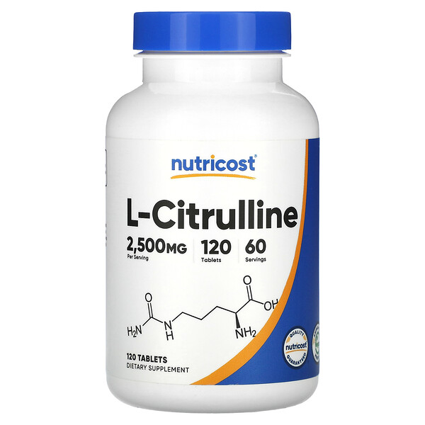 L-цитруллин, 2500 мг, 120 таблеток (1250 мг на таблетку) Nutricost