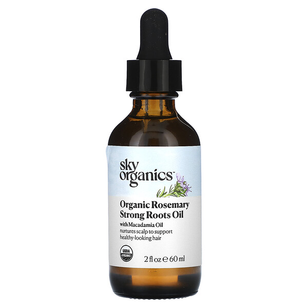 Органическое масло для сильных корней розмарина с маслом макадамии, 2 жидкие унции (60 мл) Sky Organics