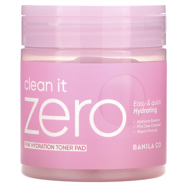 Clean it Zero, Розовый увлажняющий тоник, 70 подушечек, 7,94 жидких унций (235 мл) Banila Co
