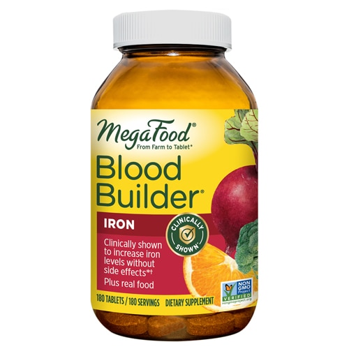 Blood Builder Iron Supplement with Vitamin C -- 180 Tablets (Таблетки) MegaFood