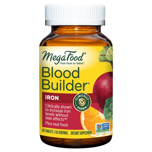 Blood Builder Iron Supplement with Vitamin C -- 60 Tablets (Таблетки) MegaFood