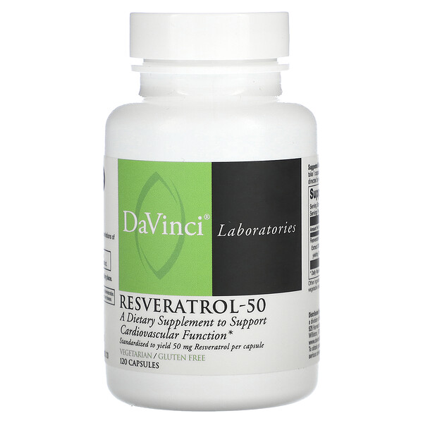 Ресвератрол-50, 50 мг, 120 капсул DaVinci