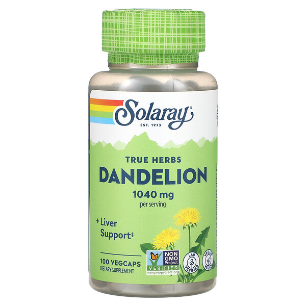 True Herbs, Dandelion, 520 mg, 100 VegCaps Solaray