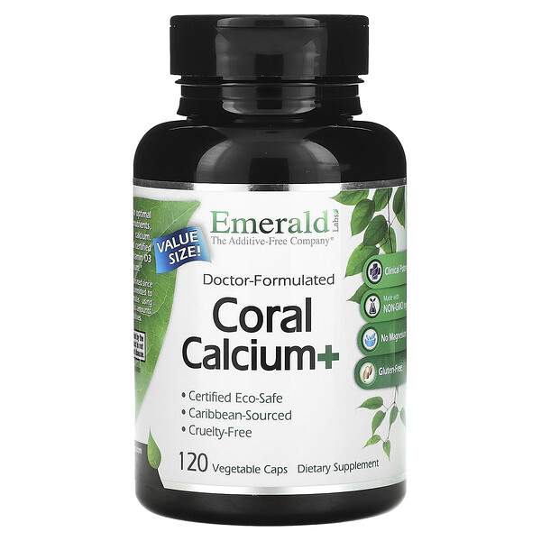 Корал Кальций+, 120 растительных капсул Emerald Labs