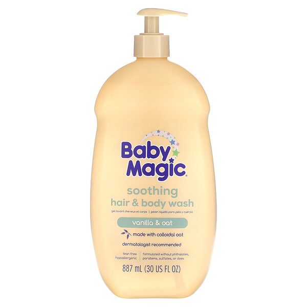 Успокаивающий гель для волос и тела, ваниль и овес, 30 жидких унций (887 мл) Baby Magic