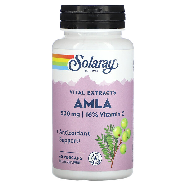 Vital Extracts, AMLA, 500 мг, 60 растительных капсул Solaray