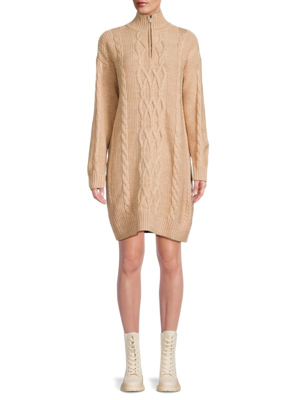Платье-свитер косой вязки с полумолнией до половины Calvin Klein
