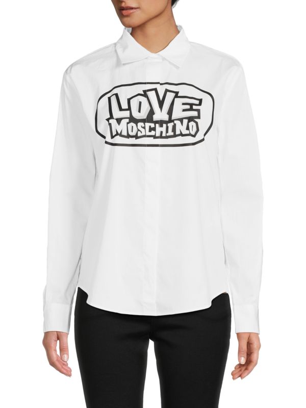 Рубашка с графическим логотипом LOVE Moschino