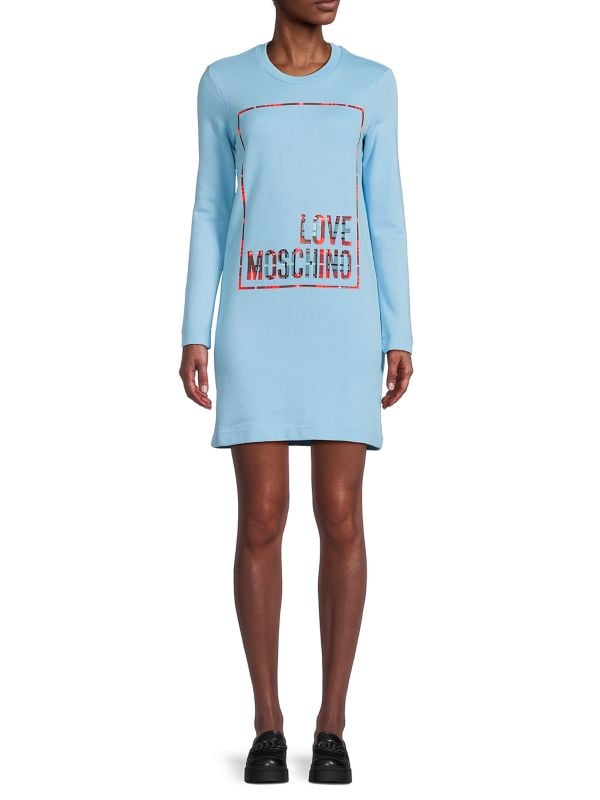 Платье-футляр с графическим логотипом LOVE Moschino