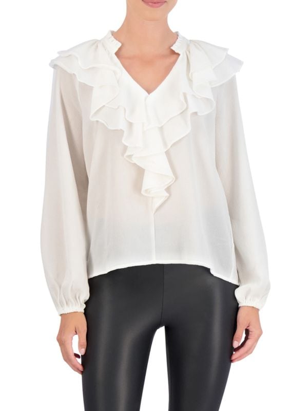 Блузка из крепа с V-образным вырезом «Водопад» OOKIE & LALA