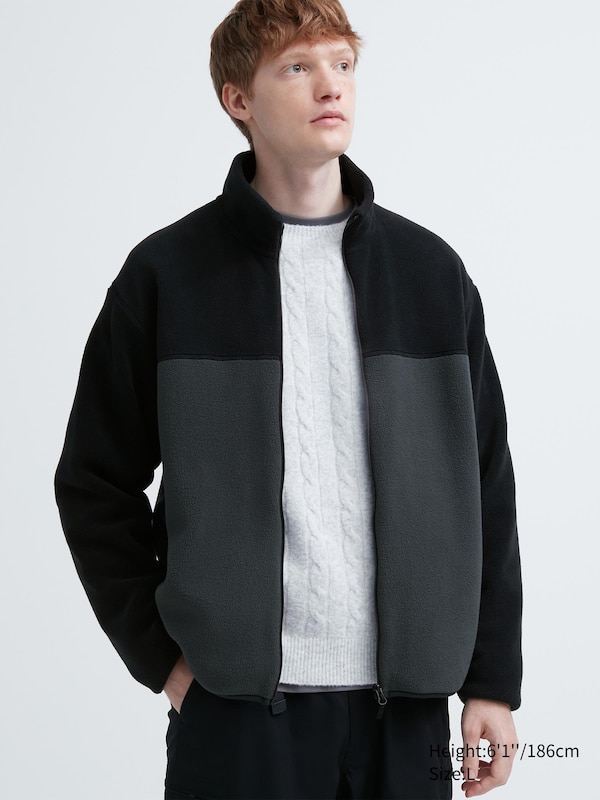 Мужская Повседневная куртка Uniqlo Fleece Full-Zip Jacket (Color Block) Uniqlo