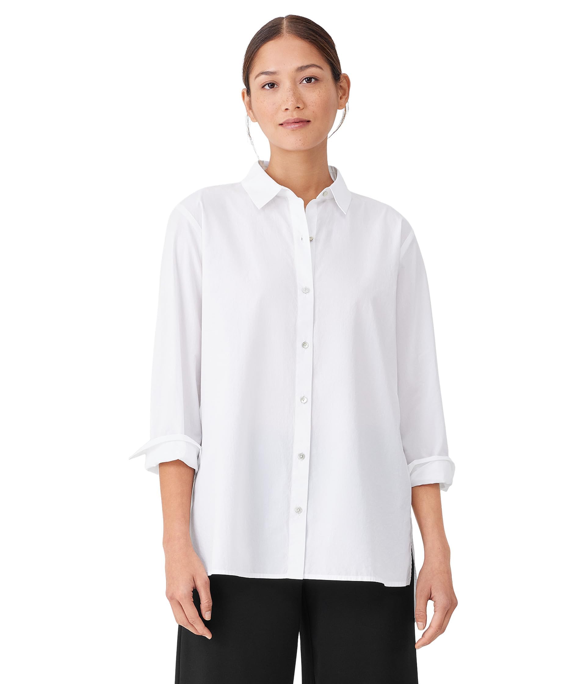 Женская Повседневная рубашка Eileen Fisher Petite Classic Collar Eileen Fisher