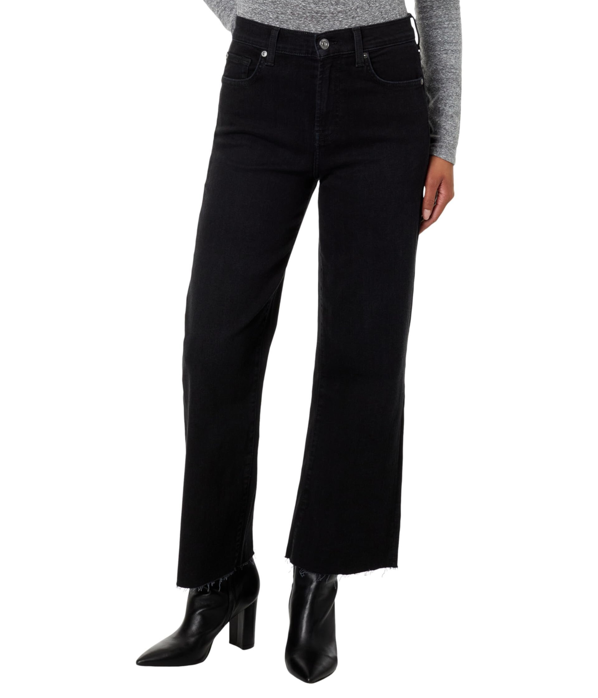 Женские Джинсы bootcut 7 For All Mankind Cropped Alexa в черной розе 7 For All Mankind