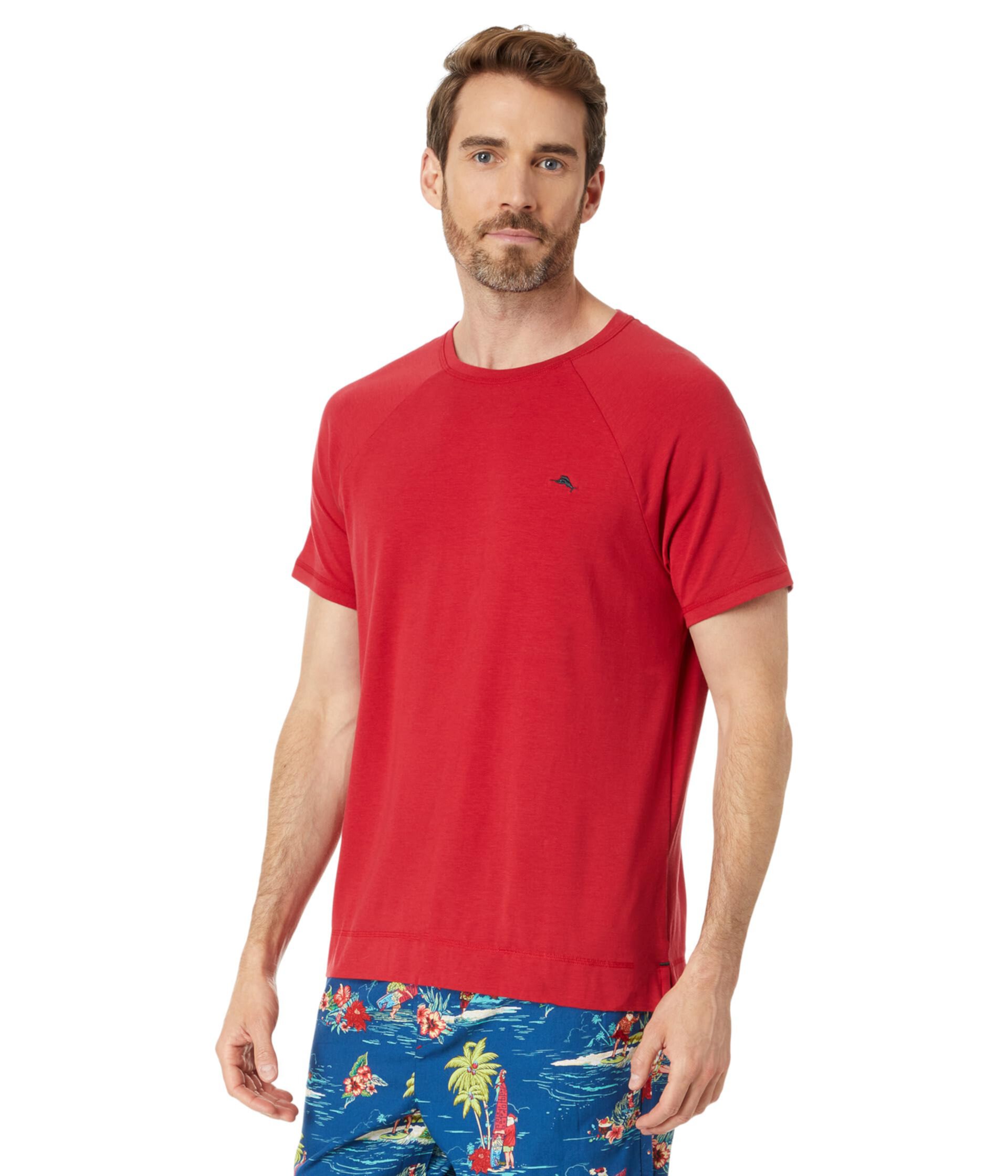 Короткий хлопковый топ с короткими рукавами Tommy Bahama, 57% хлопка, свободный фасон Tommy Bahama