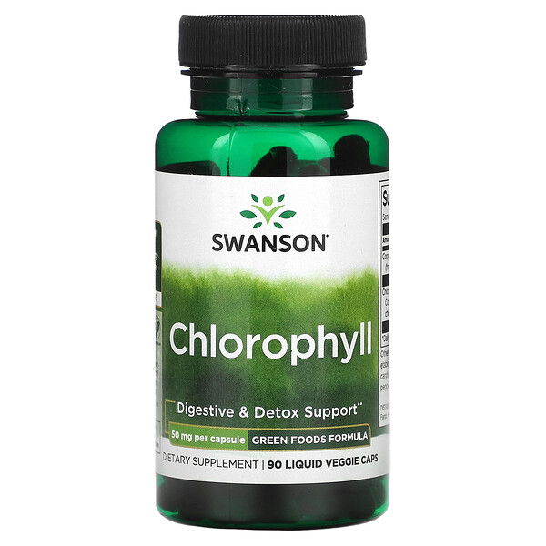 Хлорофилл - 50 мг - 90 жидких вегетарианских капсул - Swanson Swanson