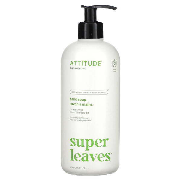 Super Leaves, Hand Soap, Olive Leaves, 16 fl oz (473 ml) ATTITUDE