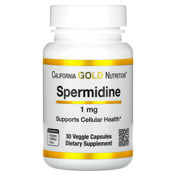Спермидин, Экстракт зародышей риса, 1 мг, 30 растительных капсул California Gold Nutrition