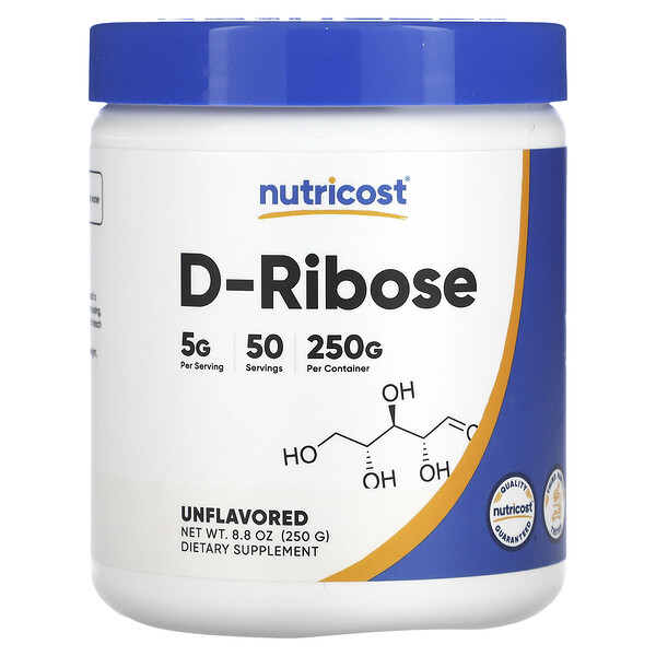 D-Ribose, Unflavored, 8.8 oz (250 g) Nutricost