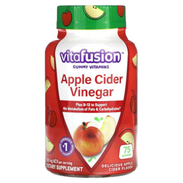 Gummy витамины, яблочный уксус, 250 мг, 75 жевательных конфет Vitafusion