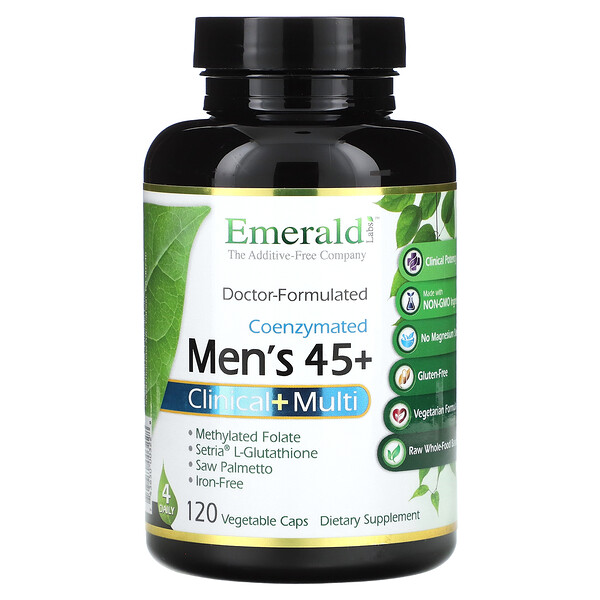Коэнзимированный Мультивитамин для Мужчин 45+ - 120 Растительных Капсул - Emerald Labs Emerald Labs