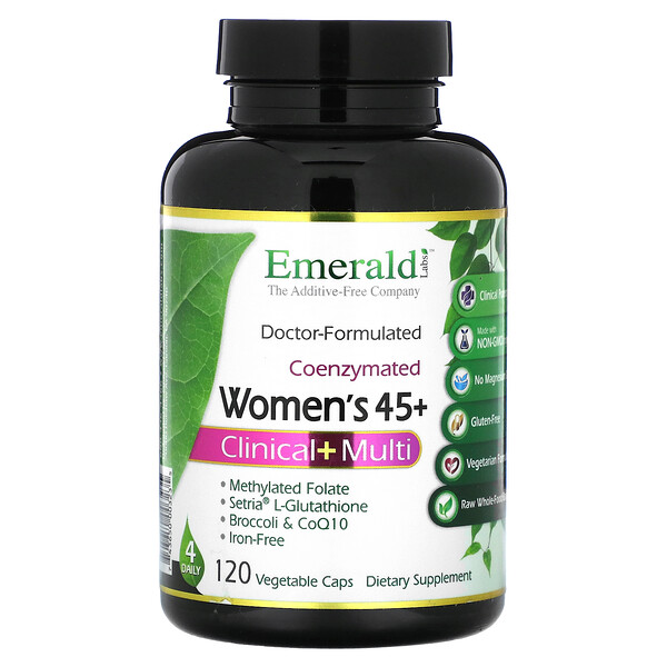 Women's 45+, Clinical + Multi, 120 растительных капсул Emerald Labs
