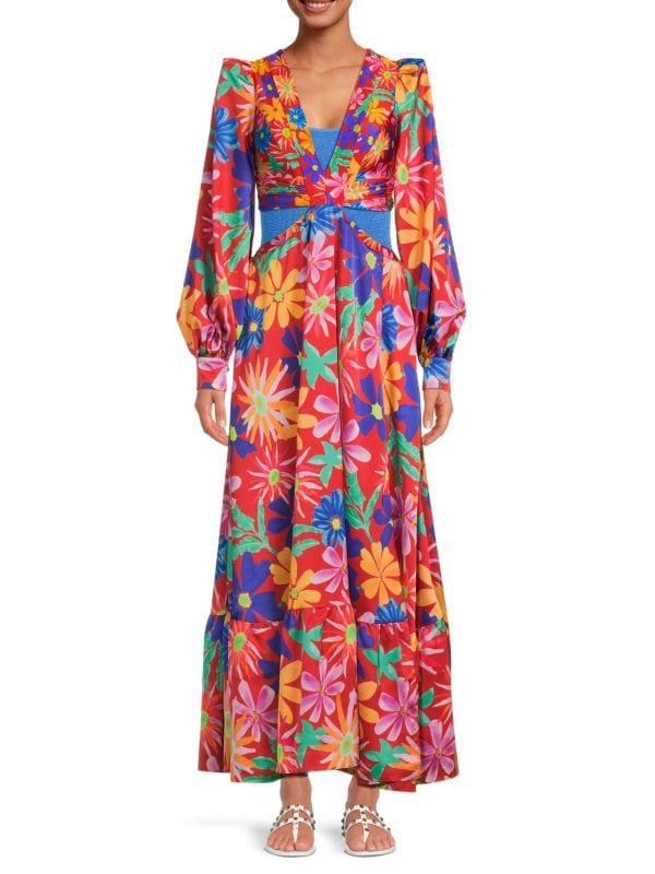 Платье макси с цветочным вырезом Aster PatBO