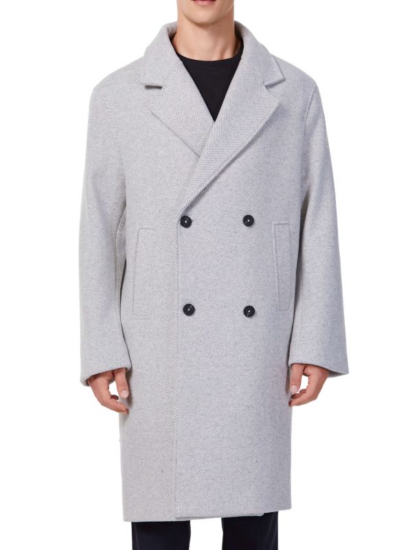 Двубортное пальто из смесовой шерсти Hyden Yoo