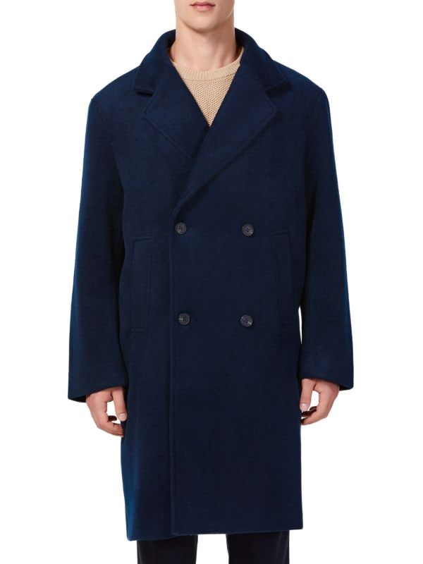 Двубортное пальто из смесовой шерсти Hyden Yoo