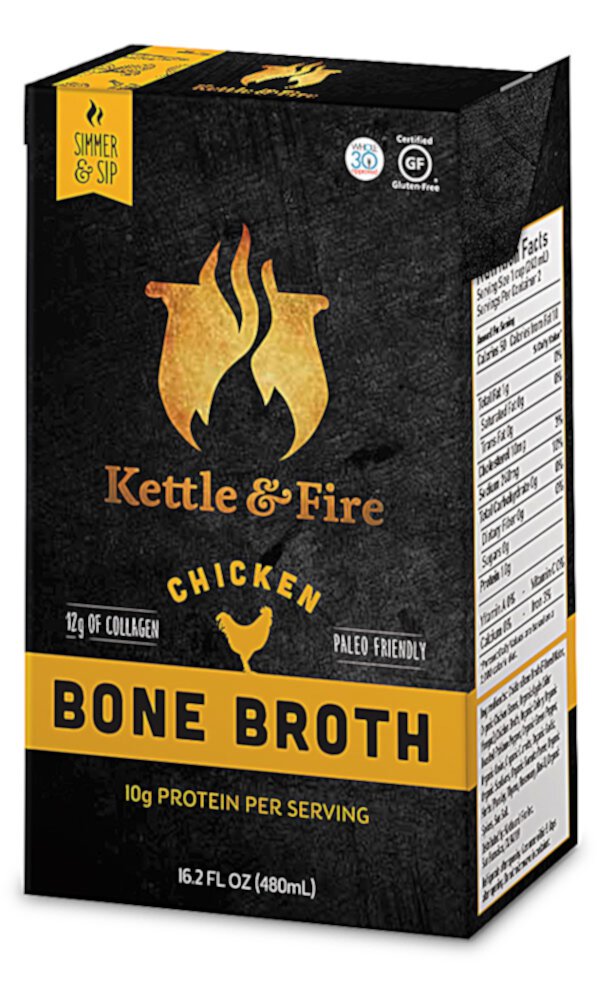 Куриный костный бульон без глютена — 16,2 жидких унций Kettle & Fire