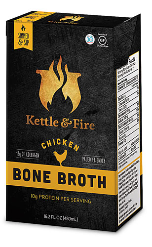 Gluten Free Bone Broth Chicken -- 16.2 fl oz (Жидкие унции) Kettle & Fire