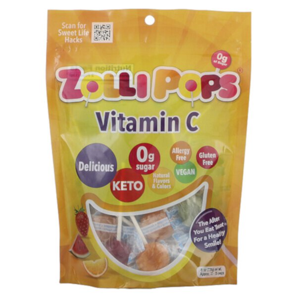 Vitamin C, Approx. 33 - 35 Pops, 8 oz (226 g) Zolli Pops