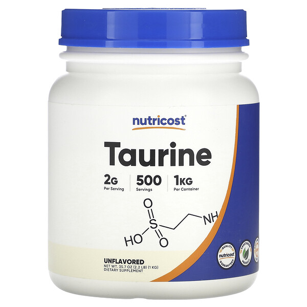 Таурин, без вкуса - 1 кг - Nutricost Nutricost