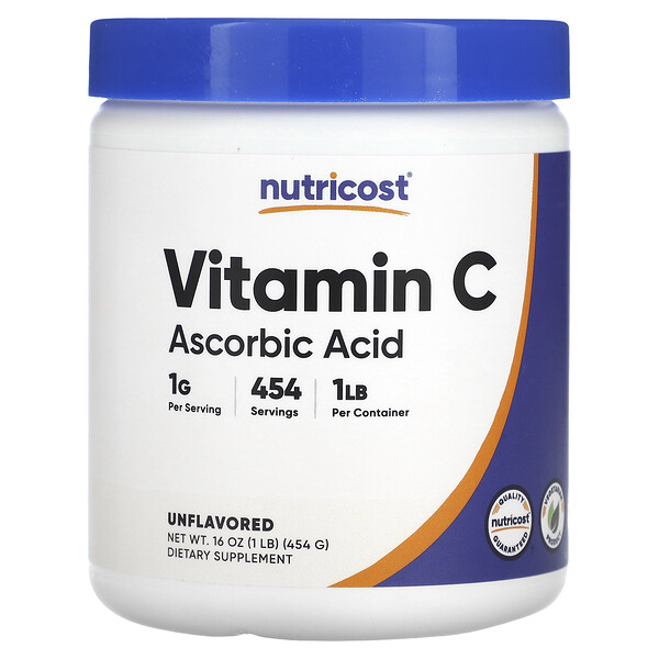 Витамин C, Без вкуса - 454 г - Nutricost Nutricost