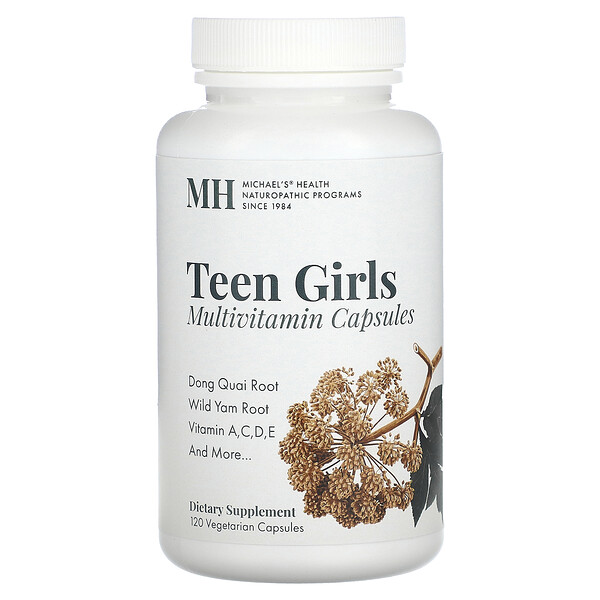 Мультивитамины для девочек-подростков, 120 вегетарианских капсул Michael's Naturopathic