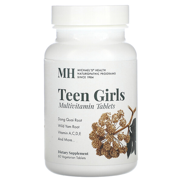 Мультивитамины для девочек-подростков, 60 вегетарианских таблеток Michael's Naturopathic
