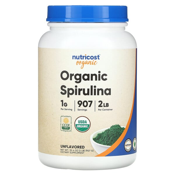 Органическая спирулина, без вкуса, 32,4 унции (907 г) Nutricost