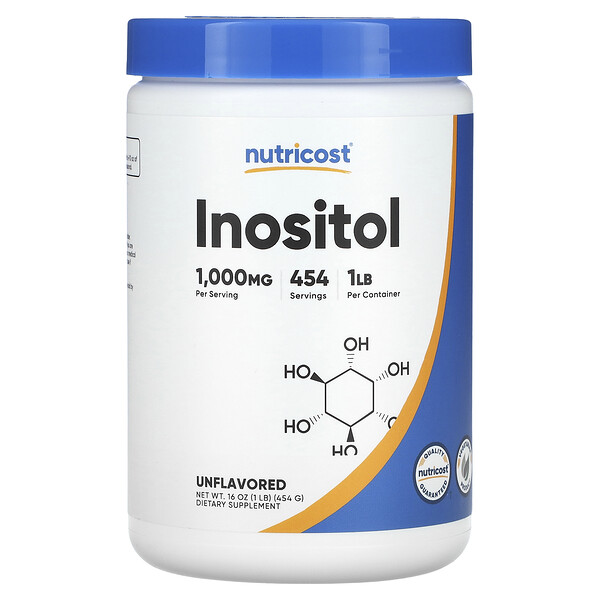 Инозитол, Натуральный, 1000 мг, 454 г - Nutricost Nutricost