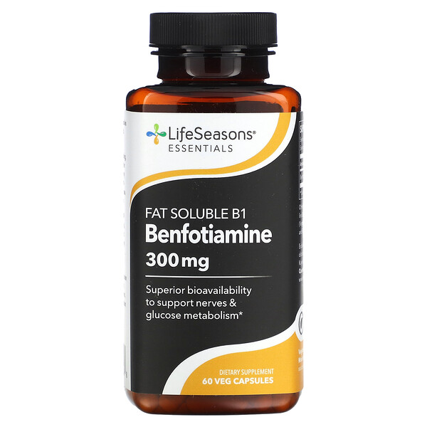 Бенфотиамин - 300 мг - 60 растительных капсул - LifeSeasons LifeSeasons