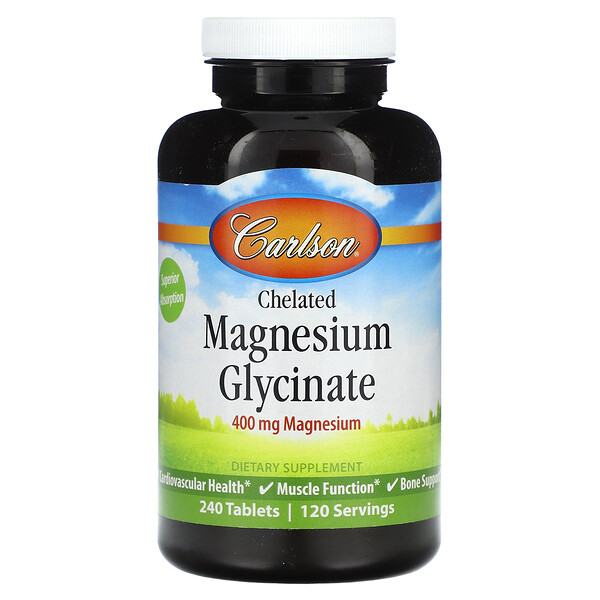 Хелатированный Магний Глицинат - 400 мг - 240 таблеток - Carlson Carlson