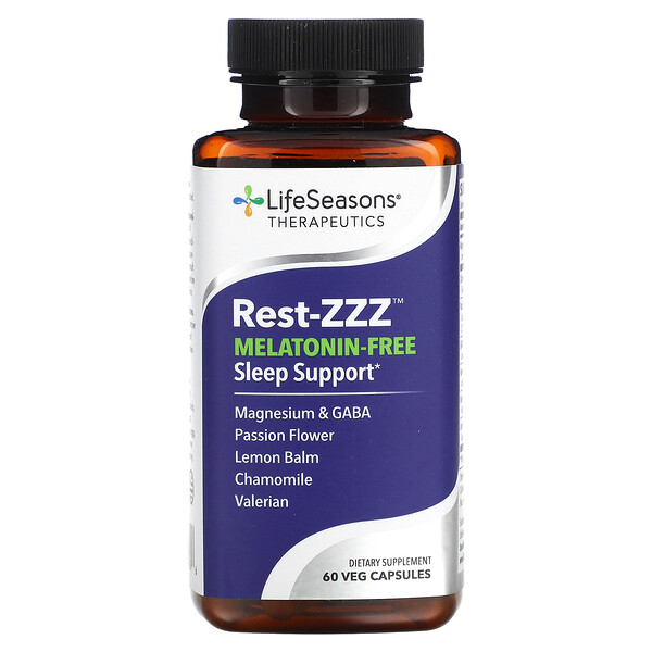 Rest-ZZZ, Поддержка сна без мелатонина, 60 растительных капсул LifeSeasons
