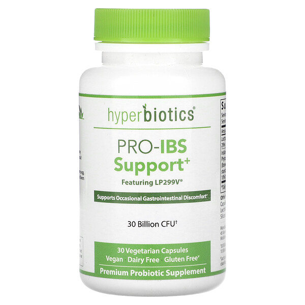 Pro-IBS Support, 30 миллиардов КОЕ, 30 вегетарианских капсул Hyperbiotics