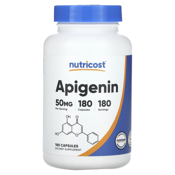 Апигенин, 50 мг, 180 капсул Nutricost