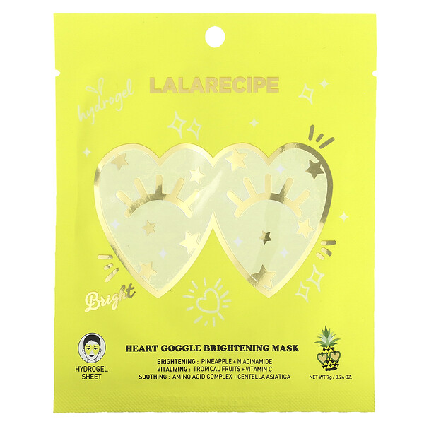 Осветляющая косметическая маска Heart Goggle, 1 лист, 7 г (0,24 унции) Lalarecipe
