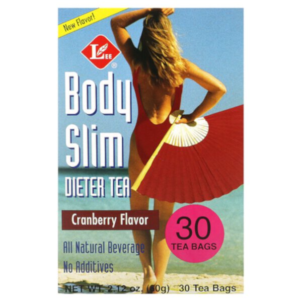 Чай для похудения Body Slim с клюквой, 30 пакетиков, 60 г, полностью натуральный, без добавок Uncle Lee's