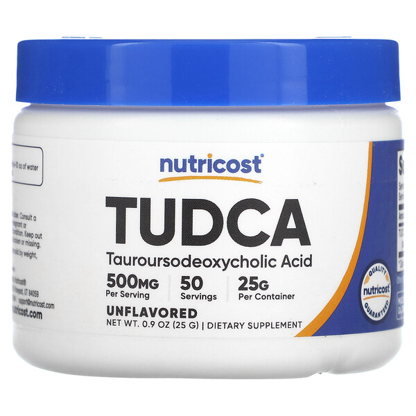 TUDCA, Без вкуса - 500мг - 25г - Nutricost Nutricost