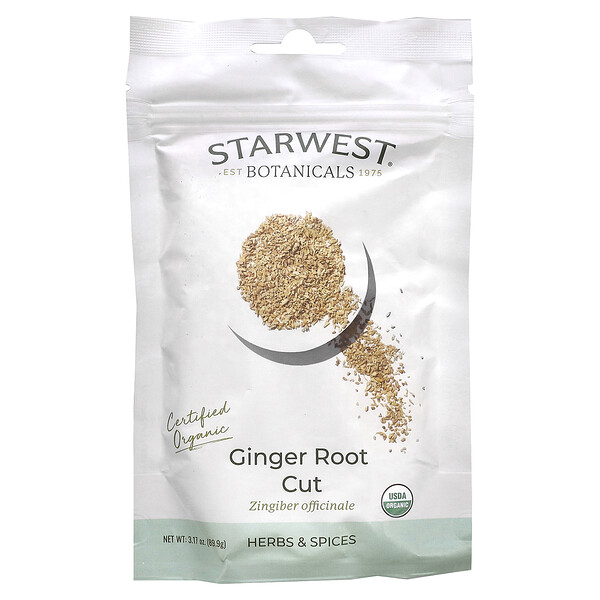 Organic Ginger Root Cut, 3.17 oz (89.9 g) Starwest Botanicals