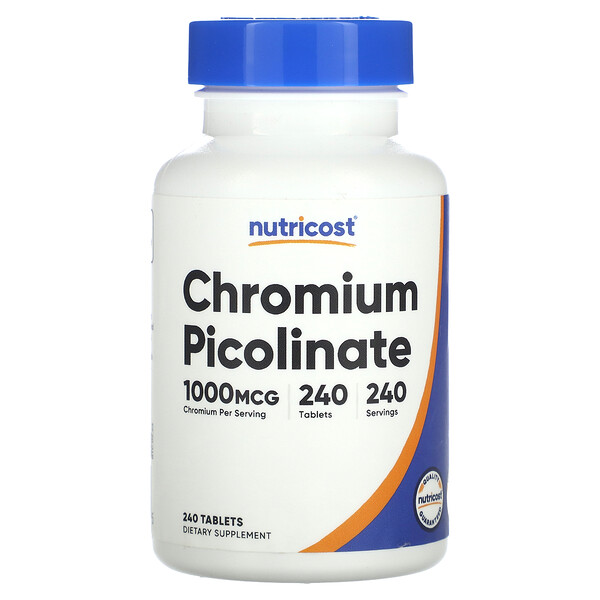 Хром Пиколинат - 1000 мкг - 240 таблеток - Nutricost Nutricost