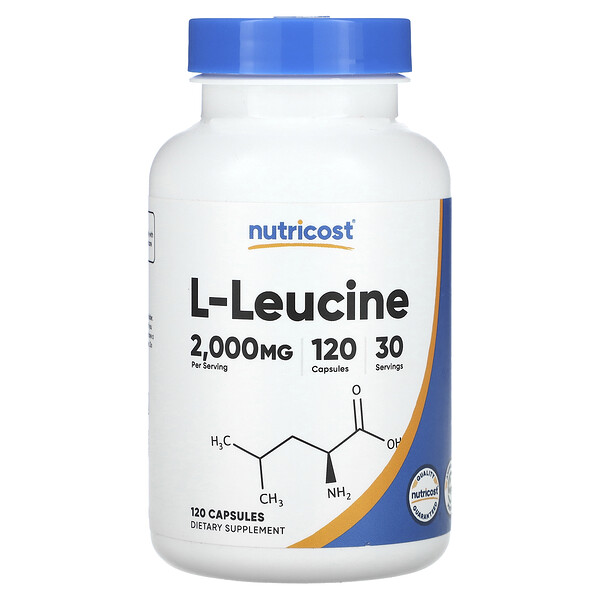L-Leucine, 500 mg, 120 Capsules Nutricost