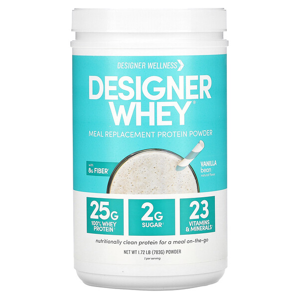 Designer Whey, Протеиновый порошок-заменитель пищи, стручки ванили, 783 г (1,72 фунта) Designer Wellness